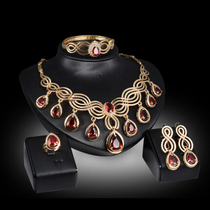 Levant Set Jewelry Fashion Gems Necklace And Earrings Alloy Jewelry
